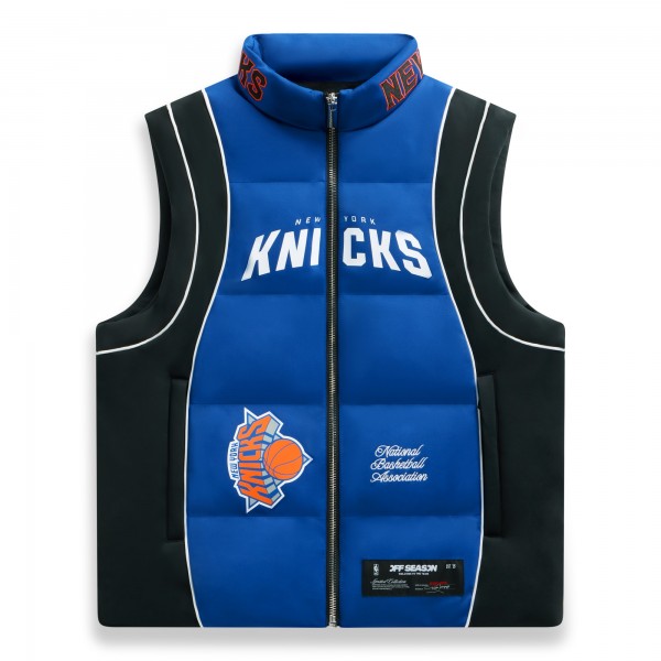 Unisex New York Knicks Off Season x NBA Blue Team Puffer Vest