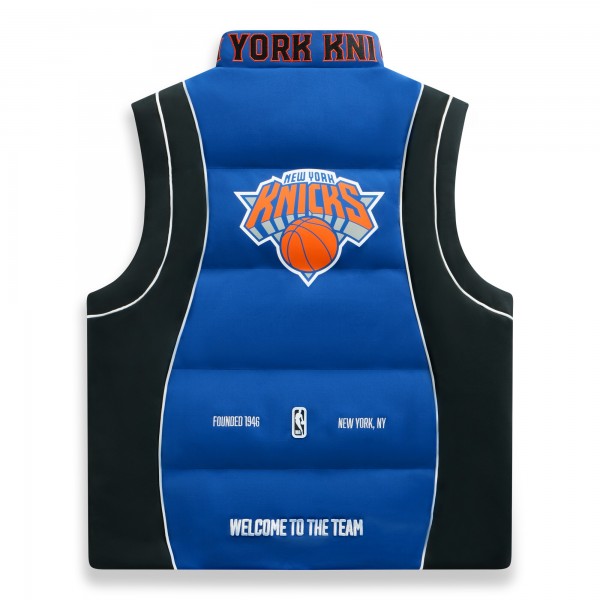 Unisex New York Knicks Off Season x NBA Blue Team Puffer Vest