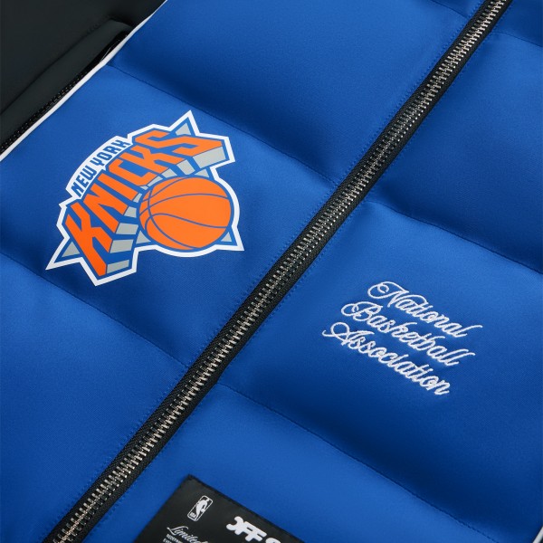Unisex New York Knicks Off Season x NBA Blue Team Puffer Vest