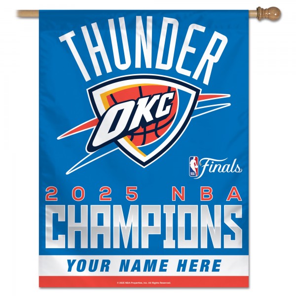 Именной плакат Oklahoma City Thunder WinCraft 2025 NBA Finals Champions 27 x 37 Vertical