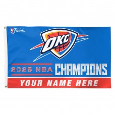 Именной флаг Oklahoma City Thunder WinCraft 2025 NBA Finals Champions 3 x 5 One-Sided Deluxe