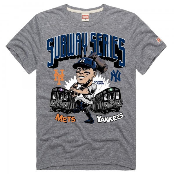New York Yankees Aaron Judge Homage Gray 2025 Subway Series Graphic Tri-Blend T-Shirt