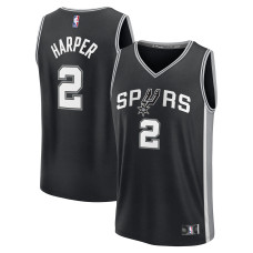 Джерси San Antonio Spurs Dylan Harper Fanatics Black 2025 NBA Draft First Round Pick Fast Break Replica - Icon Edition