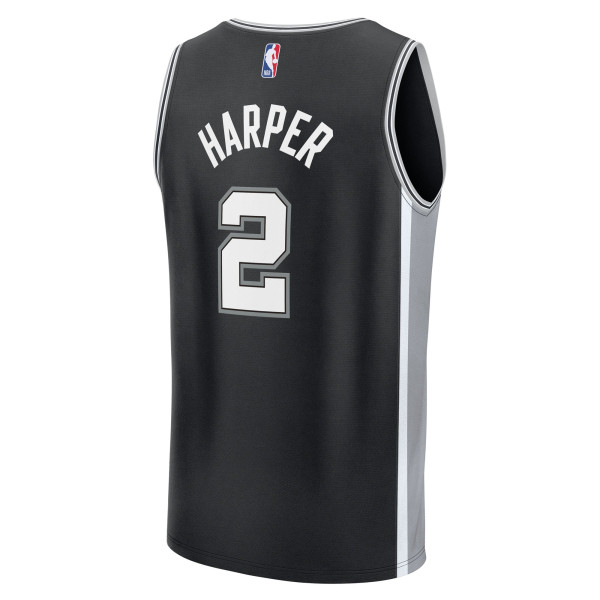 Подростковая San Antonio Spurs Dylan Harper Fanatics Black 2025 NBA Draft First Round Pick Fast Break Replica Jersey - Icon Edition