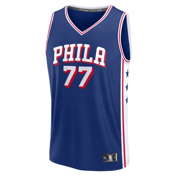 Подростковая Philadelphia 76ers V. J. Edgecombe Fanatics Royal 2025 NBA Draft First Round Pick Fast Break Replica Jersey - Icon Edition
