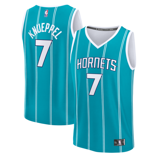 Джерси Charlotte Hornets Kon Knueppel Fanatics Teal 2025 NBA Draft First Round Pick Fast Break Replica - Icon Edition