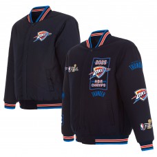 Куртка на кнопках Oklahoma City Thunder JH Design Navy 2025 NBA Finals Champions Reversible Wool