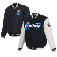 Куртка Oklahoma City Thunder JH Design Navy 2025 NBA Finals Champions Reversible Wool