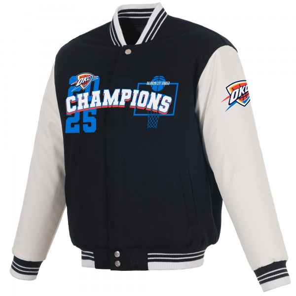 Куртка Oklahoma City Thunder JH Design Navy 2025 NBA Finals Champions Reversible Wool