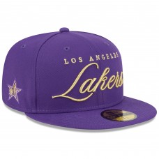 Бейсболка Los Angeles Lakers New Era Purple 2026 NBA All-Star Game Script 59FIFTY