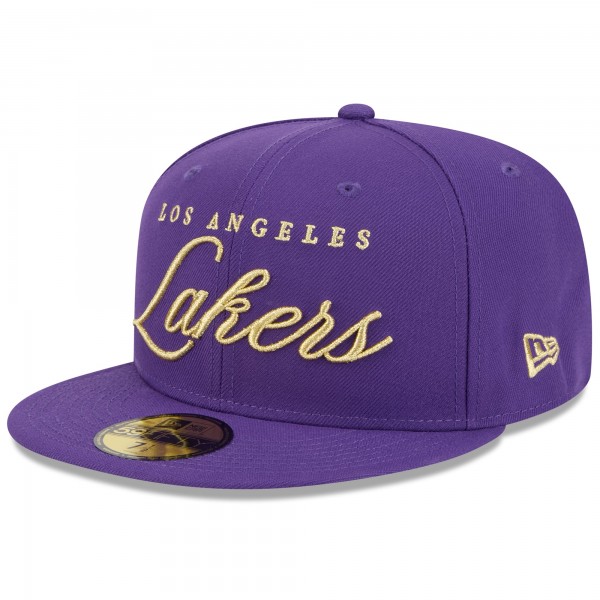 Бейсболка Los Angeles Lakers New Era Purple 2026 NBA All-Star Game Script 59FIFTY