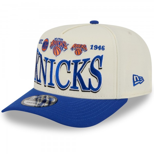 Бейсболка New York Knicks New Era Cream/Blue 2026 NBA All-Star Game Stretched Text 9FIFTY A-Frame Snapback