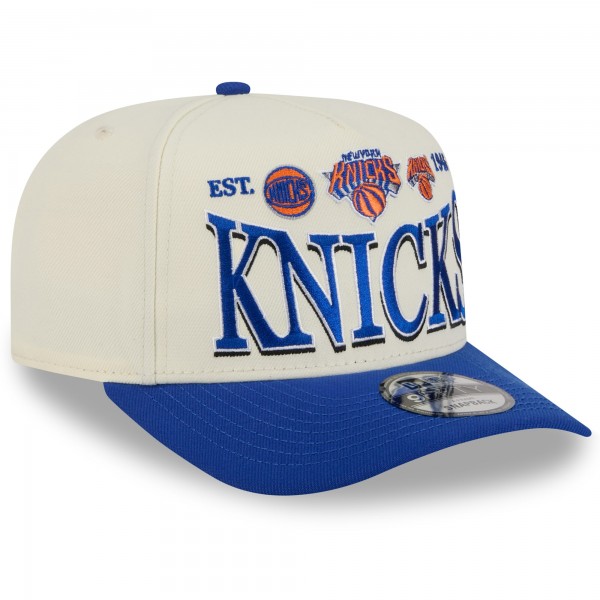 Бейсболка New York Knicks New Era Cream/Blue 2026 NBA All-Star Game Stretched Text 9FIFTY A-Frame Snapback