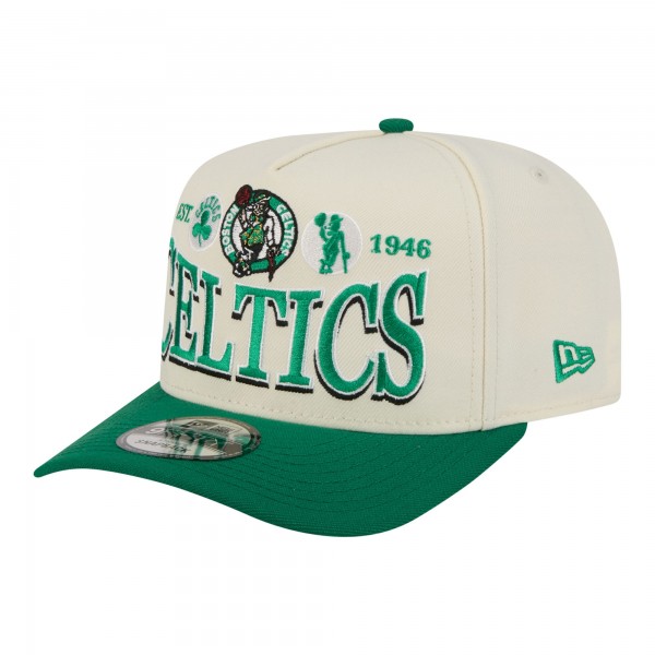 Бейсболка Boston Celtics New Era Cream/Kelly Green Stretched 2-Tone A-Frame 9FIFTY