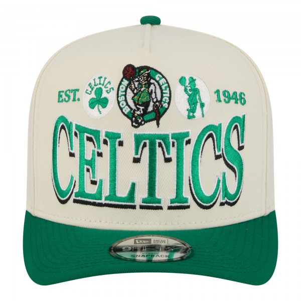 Бейсболка Boston Celtics New Era Cream/Kelly Green Stretched 2-Tone A-Frame 9FIFTY