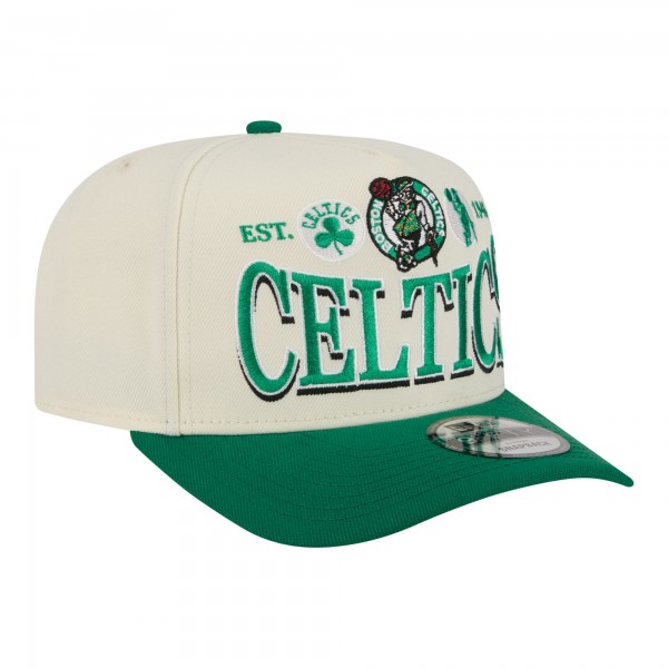Бейсболка Boston Celtics New Era Cream/Kelly Green Stretched 2-Tone A-Frame 9FIFTY