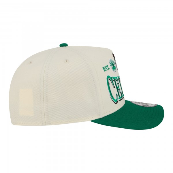 Бейсболка Boston Celtics New Era Cream/Kelly Green Stretched 2-Tone A-Frame 9FIFTY