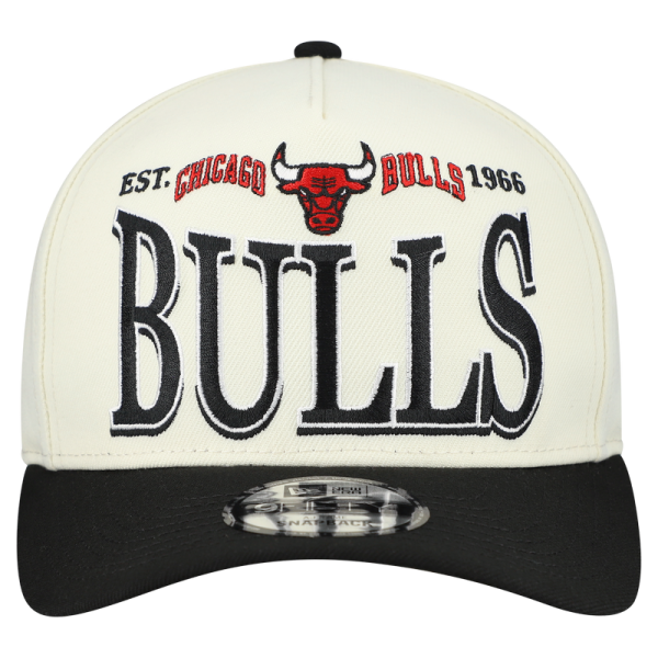 Бейсболка Chicago Bulls New Era Cream/Black Stretched 2-Tone A-Frame 9FIFTY