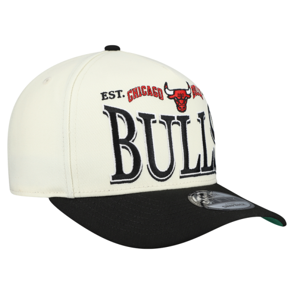 Бейсболка Chicago Bulls New Era Cream/Black Stretched 2-Tone A-Frame 9FIFTY