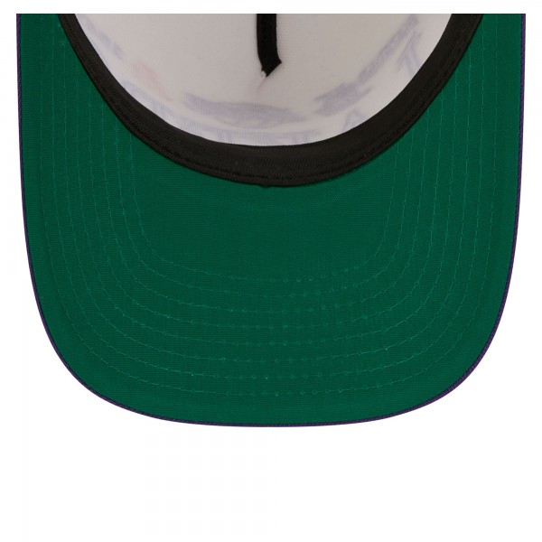 Бейсболка Los Angeles Lakers New Era Cream/Purple Stretched 2-Tone A-Frame 9FIFTY