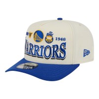 Бейсболка Golden State Warriors New Era Cream/Royal Stretched 2-Tone A-Frame 9FIFTY