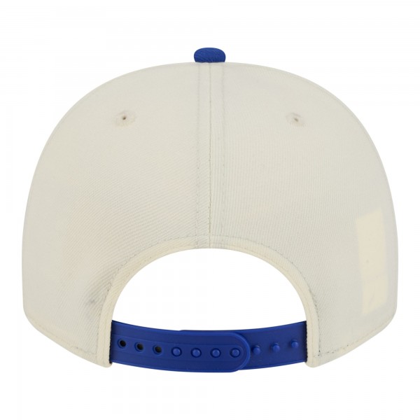 Бейсболка Golden State Warriors New Era Cream/Royal Stretched 2-Tone A-Frame 9FIFTY