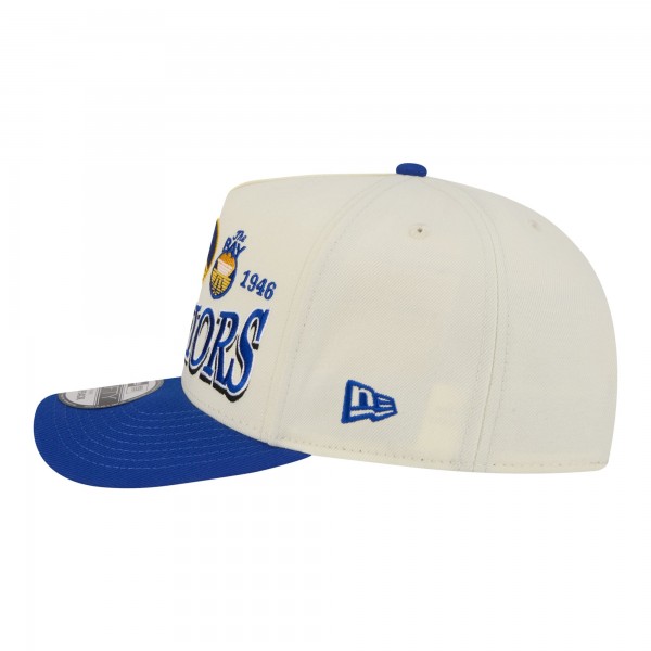 Бейсболка Golden State Warriors New Era Cream/Royal Stretched 2-Tone A-Frame 9FIFTY
