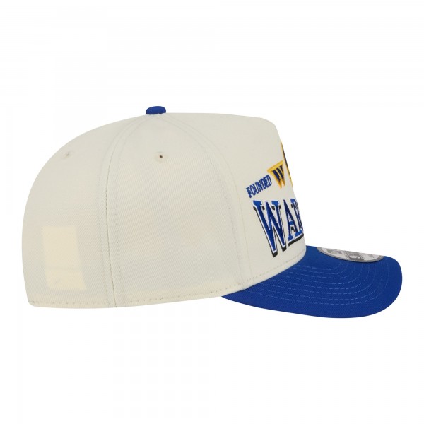 Бейсболка Golden State Warriors New Era Cream/Royal Stretched 2-Tone A-Frame 9FIFTY