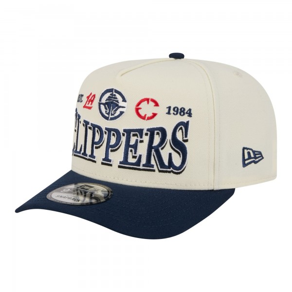 Бейсболка LA Clippers New Era Cream/Navy Stretched 2-Tone A-Frame 9FIFTY