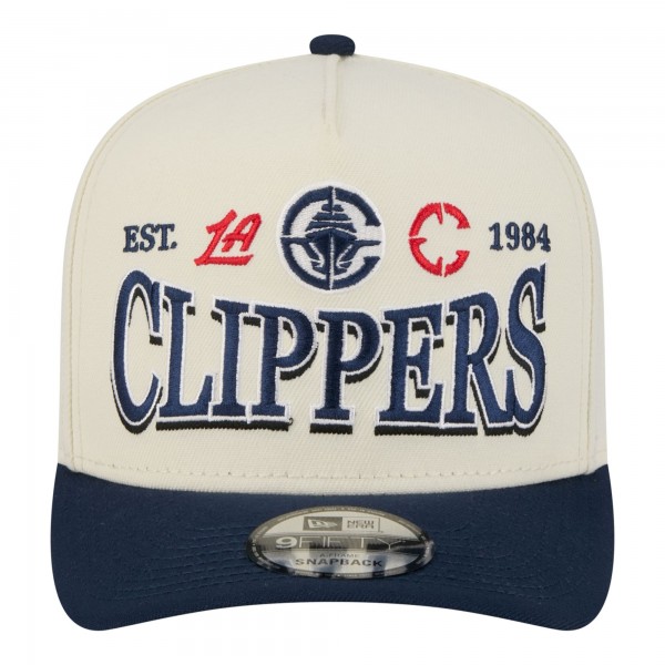Бейсболка LA Clippers New Era Cream/Navy Stretched 2-Tone A-Frame 9FIFTY