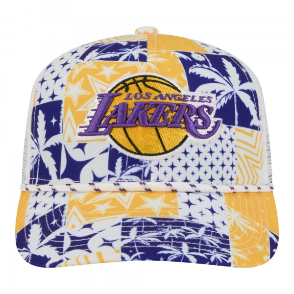 Бейсболка Los Angeles Lakers New Era White Fan Pack Tropical Pattern 9SEVENTY