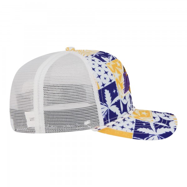 Бейсболка Los Angeles Lakers New Era White Fan Pack Tropical Pattern 9SEVENTY