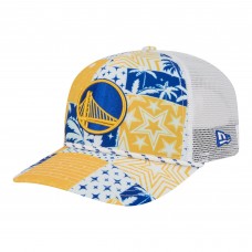 Бейсболка Golden State Warriors New Era White Fan Pack Tropical Pattern 9SEVENTY