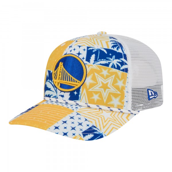 Бейсболка Golden State Warriors New Era White Fan Pack Tropical Pattern 9SEVENTY