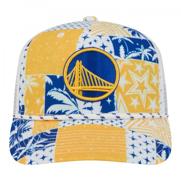 Бейсболка Golden State Warriors New Era White Fan Pack Tropical Pattern 9SEVENTY