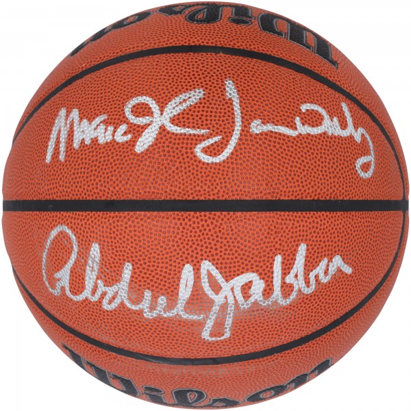 Kareem Abdul-Jabbar, Magic Johnson & James Worthy Los Angeles Lakers Autographed Fanatics Authentic Wilson Authentic Series Indoor/Outdoor Basketball