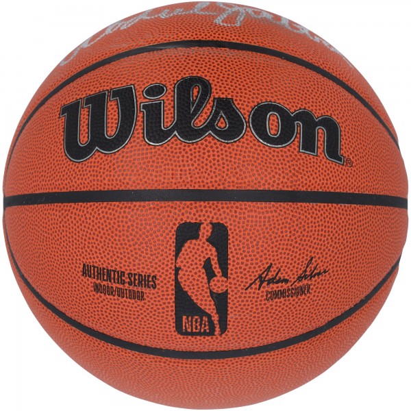 Kareem Abdul-Jabbar, Magic Johnson & James Worthy Los Angeles Lakers Autographed Fanatics Authentic Wilson Authentic Series Indoor/Outdoor Basketball