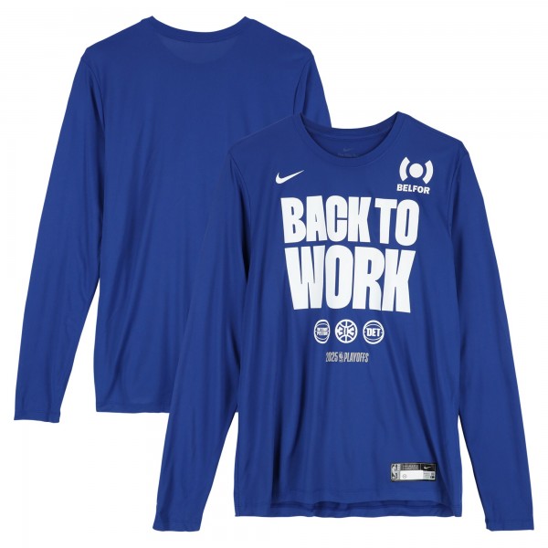 Ron Holland II Detroit Pistons Fanatics Authentic Player-Worn Blue Nike Long Sleeve T-Shirt from the 2025 NBA Playoffs - Size XL