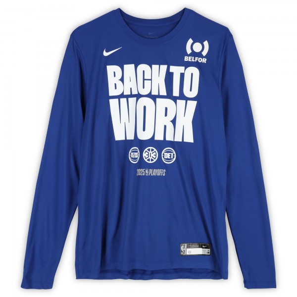 Ron Holland II Detroit Pistons Fanatics Authentic Player-Worn Blue Nike Long Sleeve T-Shirt from the 2025 NBA Playoffs - Size XL