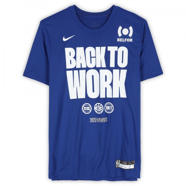 Ron Holland II Detroit Pistons Fanatics Authentic Player-Worn Blue Nike T-Shirt from the 2025 NBA Playoffs - Size XL