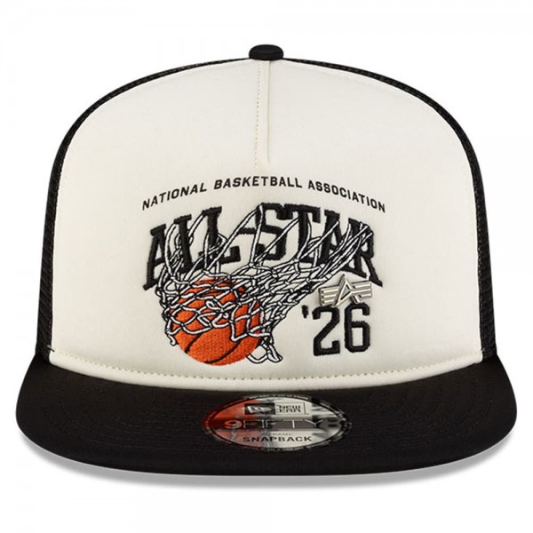 Бейсболка 2026 NBA All-Star Game New Era x Alpha Industries White/Black 9FIFTY Snapback