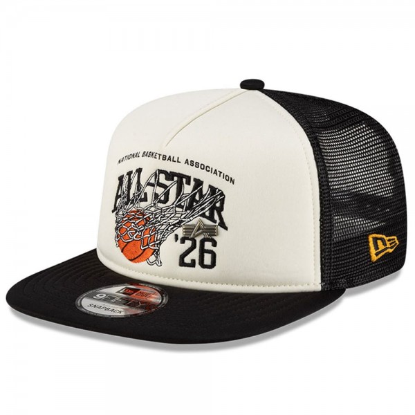 Бейсболка 2026 NBA All-Star Game New Era x Alpha Industries White/Black 9FIFTY Snapback