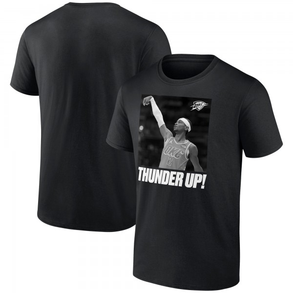 Футболка Unisex Oklahoma City Thunder Shai Gilgeous-Alexander Black 2025 NBA Finals Champions Celebration