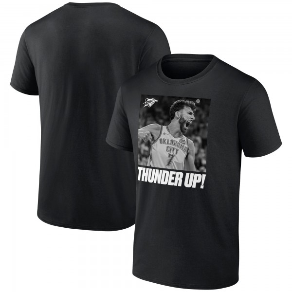 Футболка Unisex Oklahoma City Thunder Chet Holmgren Black 2025 NBA Finals Champions Celebration