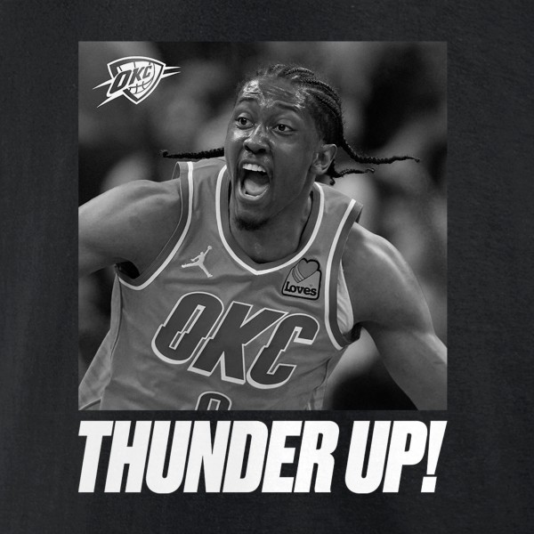 Футболка Unisex Oklahoma City Thunder Jalen Williams Black 2025 NBA Finals Champions Celebration