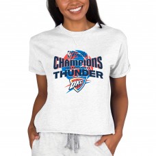 Футболка Women Oklahoma City Thunder Concepts Sport Oatmeal 2025 NBA Finals Champions Mainstream Tri-Blend French Terry Lounge