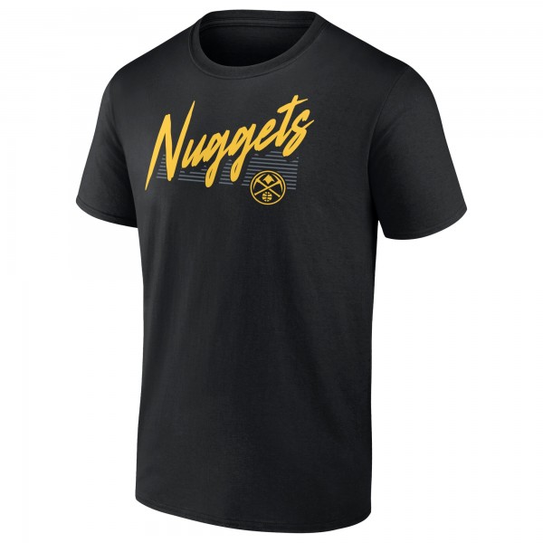 Denver Nuggets Black Color Block Slant Quick Strike T-Shirt