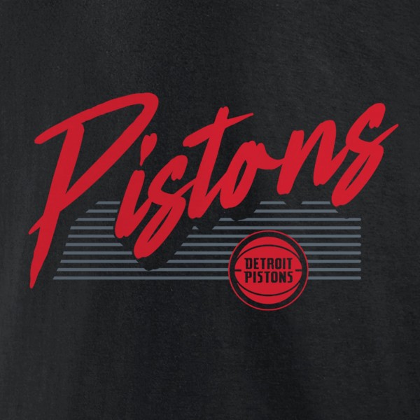 Detroit Pistons Black Color Block Slant Quick Strike T-Shirt