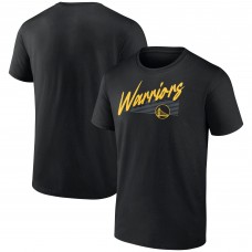 Golden State Warriors Black Color Block Slant Quick Strike T-Shirt