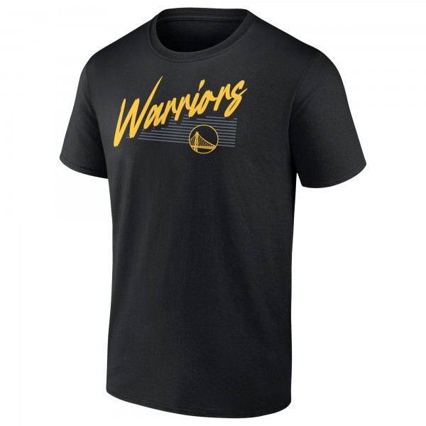 Golden State Warriors Black Color Block Slant Quick Strike T-Shirt